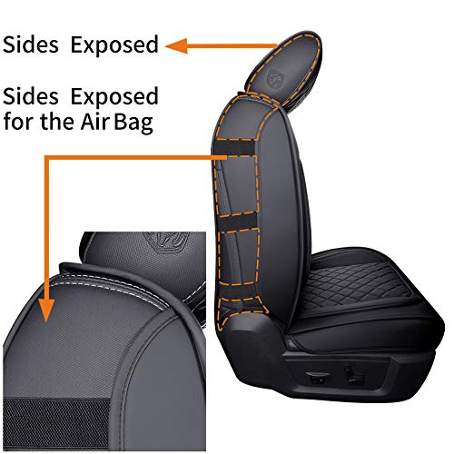 Aierxuan Dodge Ram Car Seat Covers Custom Fit 2009-2026 1500, 2010-2026 2500/3500 Laramie Big Horn Longhorn Crew Quad Regular Cab Waterproof Leather Truck Pickup Cushions(Full Set/Black) - color: Full Set/Black