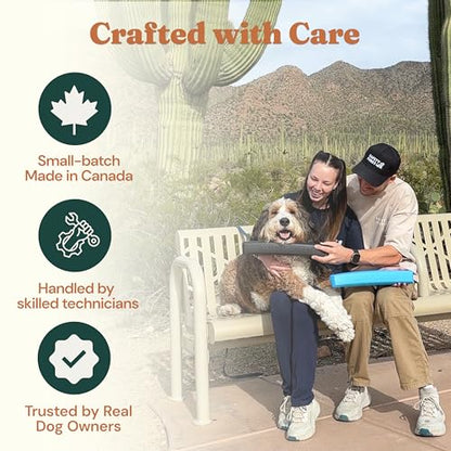 Whiffie Cushion™ - Patented Dog Car Window Chin Rest - Premium XL EXTRALIGHT® Foam, Universal Fit, Waterproof & Easy-Clean - Handcrafted in Canada - 15.5", Stealth Black - color: Stealth Edition, size: 1x Pack
