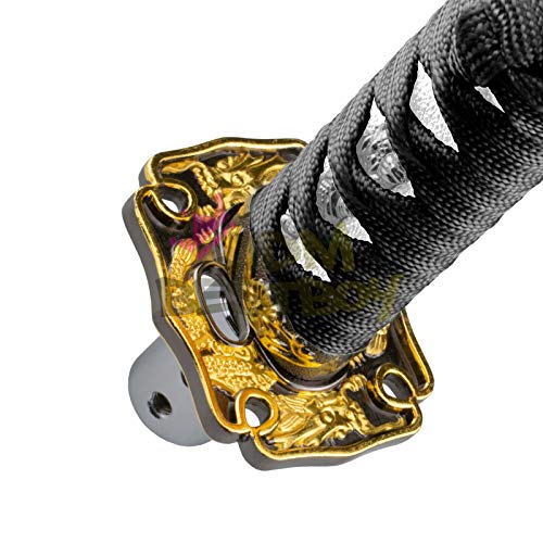 JDMBESTBOY Samurai Sword Black White Shift Knob Shifter Alloy Katana Adapter Universal 26cm - color: Black White, size: 26cm