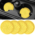 Car Coasters for Cup Holders [4 Pack] - 2.75In Silicone Auto Mug Mats - Universal Non-Slip Recessed Car Interior AccessoriesYellow - color: 4 Pack-yellow