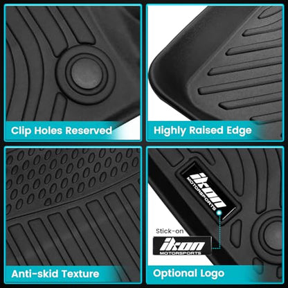 FREEMOTOR802 Compatible with 2017-2023 BMW 5-Series G30 Floor Mats, Black 3D Molded Carpets Liner 1st 2nd Row Front Rear Protection Pad 3PC TPE Thermo Plastic Elastomer All Weather Protector - size: For BMW 5-Series G30 2017-2023