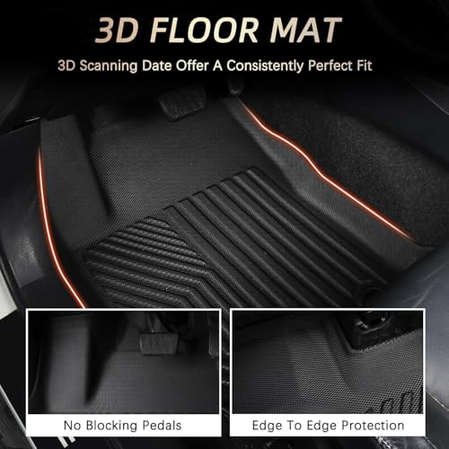 All-Weather Car Floor Mats for Toyota RAV4 2025-2019 & RAV4 Hybrid, Custom Fit TPE Floor Liners & Cargo Trunk Mat Full Set, Black Car Accessories for Rav 4 LE XLE Limited Adventure TRD Off-Road - size: For RAV4 2025-2019 4pcs