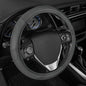 Motor Trend Perforated Microfiber Leather Steering Wheel Cover for Cars Trucks SUVs Vans, Sporty Racing Improved Grip Anti-Fatigue Ergonomic Design, Airbag Compatible - Fits Standard 15" Inch - Gray