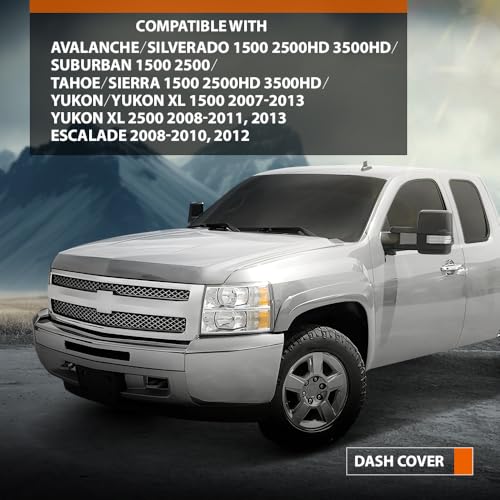 CROSSDESIGN Dashboard Dash Cover Fit Chevy Suburban 1500 2500 2007-2013, Cadillac Escalade 2008-2010, 2012 23224733 15845046 25828553 25903822 15877667 15893133 15211777 20844035 15915995 Gray