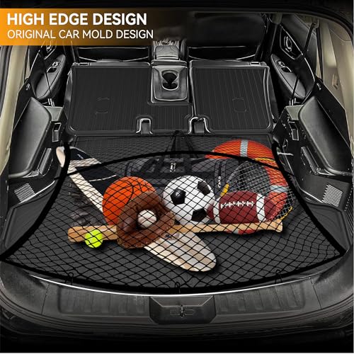 Cargo Mat Compatible with 2014-2020 Nissan Rogue (Not fit Sport Models): Backrest Mats TPE All-Weather Cargo Liner 2017 Rogue Accessories (Trunk Mat+Backrest Mats) - style: 12) for Nissan Rogue 2014-2020 Cargo Liner & Seat Back Mat