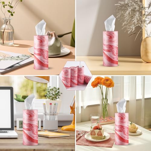 Car Tissue Holder, 4 Pack Car Cup Holder Facial Tissues with Travel Tissue Bag, Quick and Convenient Flower Combination Car Tissue Box(4 Canisters/200 Tissues) Orange