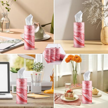 Car Tissue Holder, 4 Pack Car Cup Holder Facial Tissues with Travel Tissue Bag, Quick and Convenient Flower Combination Car Tissue Box(4 Canisters/200 Tissues) Orange