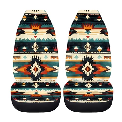 Dreaweet Native Southwest American Aztec Seat Covers for Cars Front Seats Only 2 Pack Universal High Back Bucket Seat Covers Car Seat Protector for SUV Sedan - color: Native Southwest American Aztec