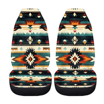 Dreaweet Native Southwest American Aztec Seat Covers for Cars Front Seats Only 2 Pack Universal High Back Bucket Seat Covers Car Seat Protector for SUV Sedan - color: Native Southwest American Aztec