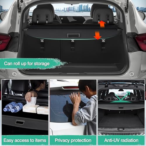 Powerty Retractable Cargo Cover for 2024-2026 Chevy Chevrolet Trax -Canvas Texture Trunk Cover Privacy Screen Rear Security Shade for Trax Accessories - size: 2024-2026 | Chevy Trax