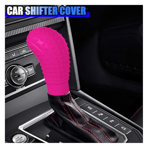 3PCS Silicone Car Steering Wheel Cover Set, Anti-Slip Car Steering Wheel & Handbrake & Gear Shift Cover, Universal Auto Interior Decoration Protector for Most Vehicles (Rose Red)