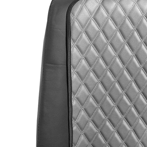 FH Group Car Seat Cushion – Faux Leather Single Front Seat Cover with Front Pockets, Airbag Compatible, Universal Fit Car Seat Cushion for Driver or Passenger Seat, SUV, Truck, Sedan & Van – Gray - color: Gray, style: Front Set