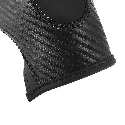 X AUTOHAUX Car Faux Leather Gear Shift Knob Cover for Ford Focus Escape Fusion Fiesta Transit Van Carbon Fiber Pattern Black