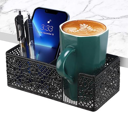Desk Organizer Clip on Desk Cup Holder Pencil Holder for Desk Storage Beverages Phone Holder Desk Organizer and Accessories Office School Home