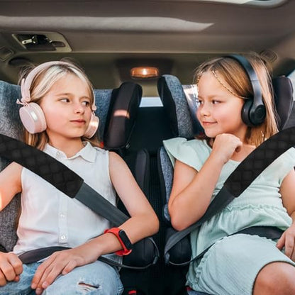 2Pcs Car Seat Belt Padding10.6In (27cm) Car Seat Belt Shoulder Strap Cover Car Accessories Interior,Soft Shoulder Strap Covers Seat Belt Protector Make Neck and Shoulders More Comfortable(Black)