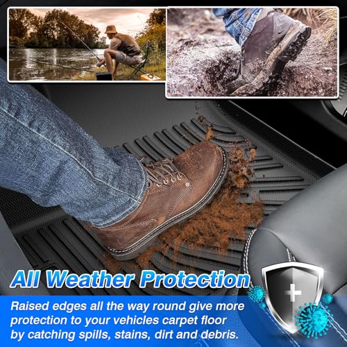 Cartist Floor Mats for Chevy Traverse & GMC Acadia 2024-2026, Buick Enclave 2025-2026 (Only for 7 Seats Captain Chairs), All Weather Floor Liner for Traverse Accessories, Heavy Duty - size: 1)Chevy Traverse 24+ Full Set