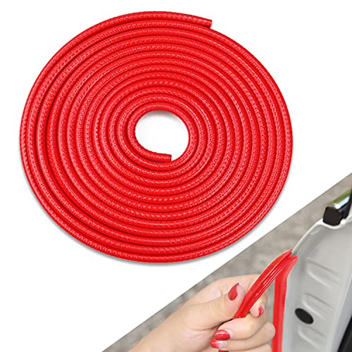 16.4FT Car Door Edge Guards,U Shape Edge Trim Rubber Anti-Collision Seal Protector Fit for Most Universal Vehicle (RED) - color: RED, size: 16.4FT(5m)