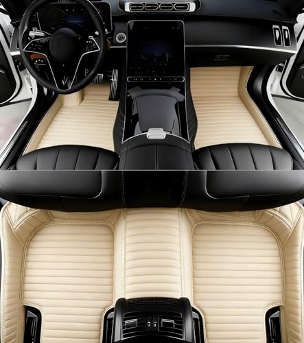 Custome Car Mats Accessories All Weather Floor mats Compatible with Automotive Floor Mats Passenger car mats (Beige 3D) - color: Beige 3D