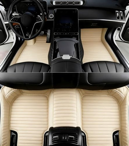 Custome Car Mats Accessories All Weather Floor mats Compatible with Automotive Floor Mats Passenger car mats (Beige 3D) - color: Beige 3D