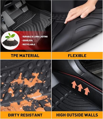 Car Floor Mats Replacement for Toyota Camry 2012-2017 Protection All Weather Custom Fit Waterproof Carpets Heavy Duty Durable Accessories Odorless Liners Front & Rear Black - size: Floor Mats for Camry 2012-2017