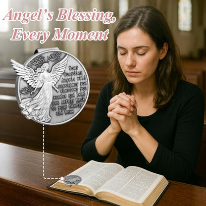 Guardian Angel Visor Clip for Car - A for New Drivers! Christian Car Accessories & Catholic Gifts for Women, Faith-Infused Journey Companion 1PCS - size: 1PCS