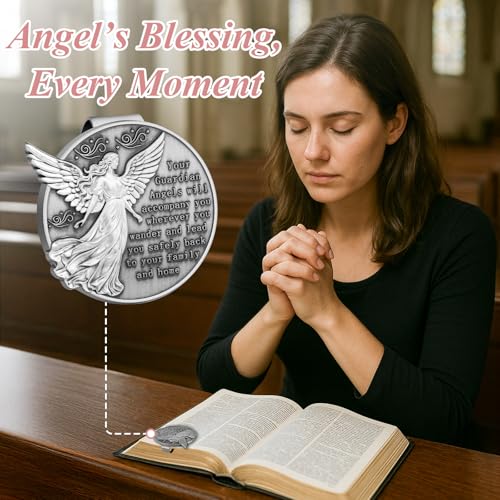 2PCS Guardian Angel Visor Clip for Car - A for New Drivers! Christian Car Accessories & Catholic Gifts for Women, Faith-Infused Journey Companion - size: 2PCS