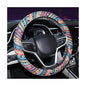 Boho Steering Wheel Cover, 15 Inch Coarse Flax Cloth Ethnic Style Anti-Slip Car Wheel Wrap, Universal Breathable Bohemian Steering Wheel Protector for Cars Vans Trucks (A) - color: A