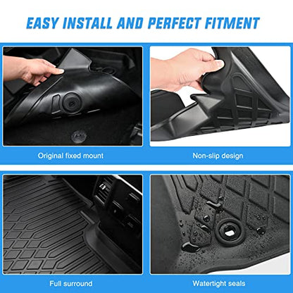 Nilight TPE Floor Mats for 2016 2017 2018 2019 2020 2021 2022 2023 Dodge Durango Jeep Grand Cherokee,All Weather Custom Fit Heavy Duty Floor Liners - color: 2016-2023 Dodge Durango|Jeep Grand Cherokee