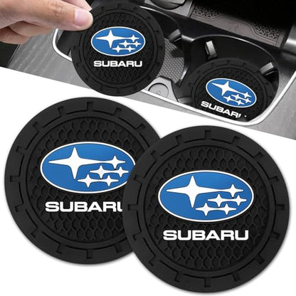 Car Cup Holder Coaster for Subaru Legacy Outback XV Crosstrek 16-up WRX STi Cupholder Coaster Interior Accessories 2.75in 2Pieces Black - color: Black-01