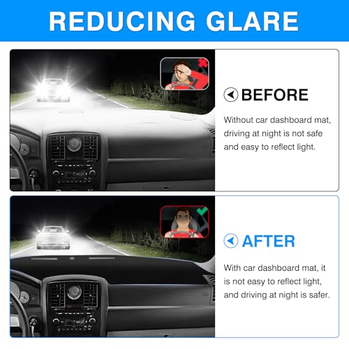 Autorder Dashboard Cover Mat for Chrysler 300 300C 2005-2010 Accessories Dash Cover Upgrade Flannel Dash Mat Sunshade Glare UV Rays Protector - size: 2005-2010 Chrysler 300