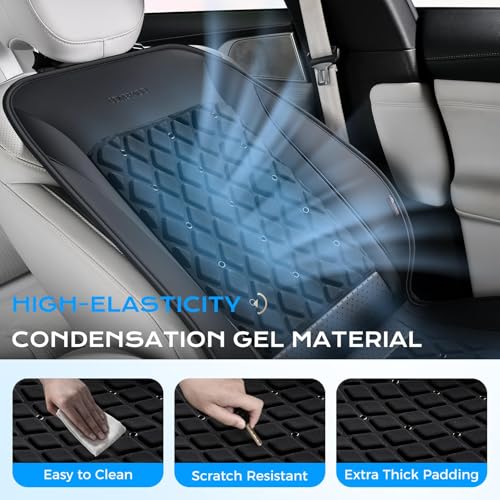 Coverado Upgraded Cooling Car Seat Cushion 8 Turbo Fans 12V-24V Ventilated Cooling Seat Cover 3 Adjustable Wind Speeds Long Lasting Coolness Summer Driving Universal Fit for Car SUV Truck Black - color: Black