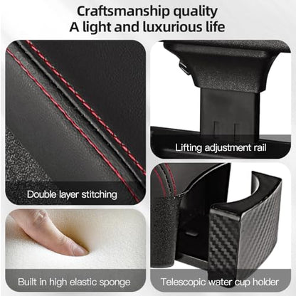 JEYODA Car Armrest Box with Cup Holder Car Central Liftable Armres Storage Organizer Box Arm Rest，Car Seat Gap Filler Organizer 1PC (Black) - color: Black