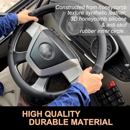XL Size 17.5-18 Inch Comfy Grip Steering Wheel Cover for Semi Truck, Fits RV, Big Rig Trucker, 18 Wheeler and Classic Cars, Anti-Slip Design 17.5-18 Inch(Silicone Black) - color: 1.Black, size: Extra Large Size[17 1/2''-18'']