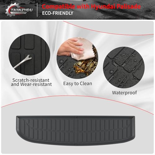 Cargo Mat Compatible with 2020-2025 Hyundai Palisade Trunk Liner Cargo Liner Lower Truck Mat Back Seat Cover Protector 2024 Palisade Accessories (Trunk Mat with Backrest Mat+Sub Truck Mat) - style: For Hyundai Palisade | 2020-2025