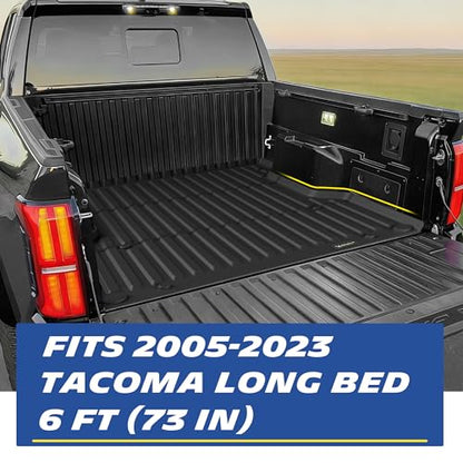 MICHELIN Truck Bed Mat for 2005-2023 Toyota Tacoma - 6 FT / 73" Long Bed (Not Fit Drop-in Liners), All-Weather Truck Bed Liner, Custom Fit, Durable TPE Bedliner, Non-Slip - size: 1) Tacoma | 05-23 | 6 FT