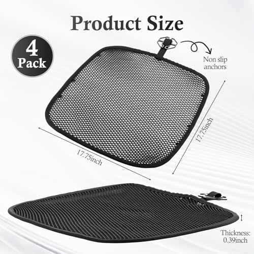 4 Pcs Summer 3D Air Mesh Seat Cushion Cool Pad,Universal Breathable Cooling Cushions Seats for SUV Truck Van Pickup Office Chair Home Wheelchairs,17.75" x 17.75"