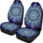 INSTANTARTS Blue Mandala Car Seat Covers 2 Piece Polyester Front Bucket Seat Protectors, Boho Style Soft & Durable, Universal Fit for Most Cars SUVs Sedan - color: Blue Mandala