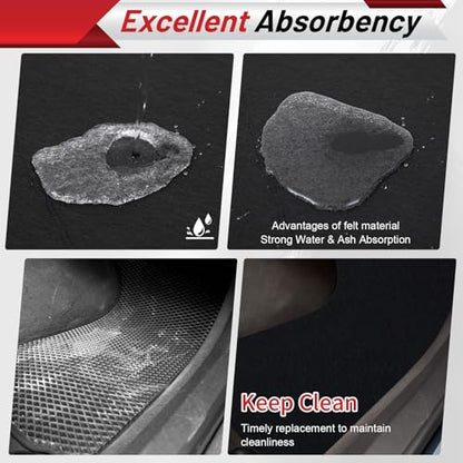 Breling 50 Pcs Disposable Floor Mats for Cars 15.7'' x 19.6'' Black Non Woven Fabric Automotive Floor Mats Protectors, Absorbent Non Slip Car Foot Pads, Vehicle Carpet for SUV, Truck, Wash, Detailing