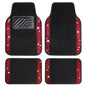 CAR PASS Bling Diamond Car Floor Mats, Shining Rhinestone Carpet Sparkly Glitter Crystal with Anti-Slip PVC Heel Pad Waterproof Universal Fit Automotive SUV,Sedan,Van,Cute Girl Women,4pcs Black Red - color: Red Diamond