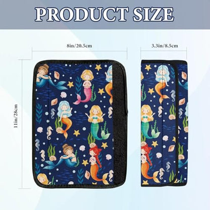 2 Pcs Seat Belt Cover for Kids, Mermaid Car Seat Strap Pads for Children, Soft Car Seat Belt Cushion Pads for Girls Women Babies Adults - color: Mermaid