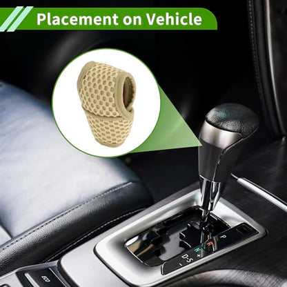 Universal Gear Shift Knob Cover Stick Shifting Handle Protector Automotive Manual Fabric 1 Pcs Anti-Slip Beige - color: Beige
