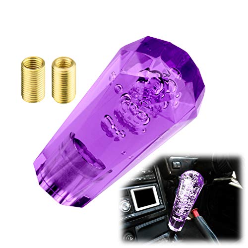 Shift Knob Stick Crystal Transparent Bubble Purple Throw Gear Shifter 10cm - color: Purple, size: 10cm