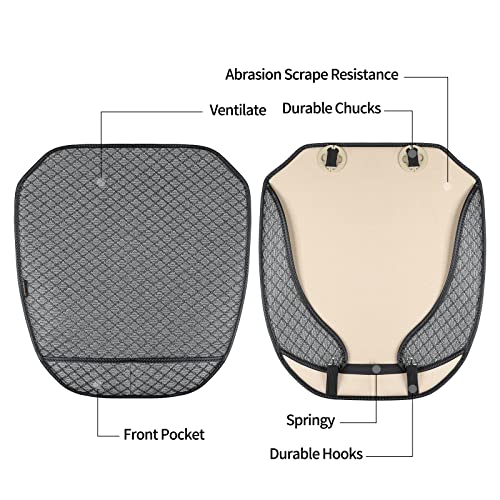 2 Pack Bottom Car Seat Cover with Storage Pocket,Breathable Car Seat Protector，Luxury Front Seat Cover，Anti-Skid Four Seasons General, fits Most Vehicles.（Gray,2PCS - color: Gray-2PCS