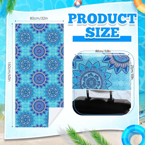 Hahafelt 2 Pack Car Seat Towel Covers with Storage Bag, 63 x 32 Inch Universal Non Slip Waterproof Sweat Protector for Car Truck, Gym Swimming Running, Machine Washable (Blue Mandala) - style: Blue Mandal