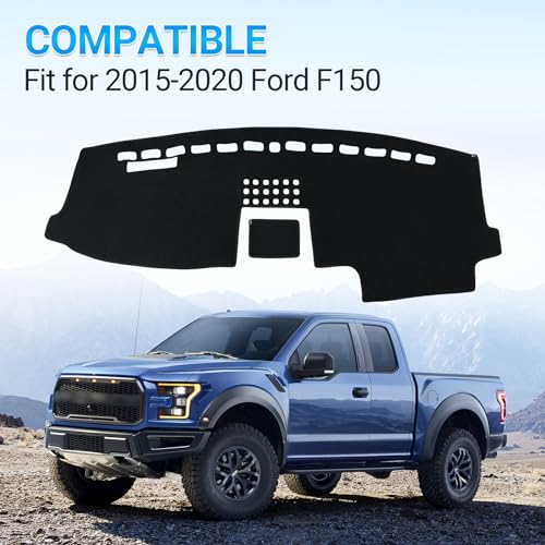 Dashboard Cover Dash Mat Compatible with 2015 2016 2017 2018 2019 2020 Ford F150 Dash Covers Interior Dash Board Accessories Protecter Cover - size: 2015-2020 F150
