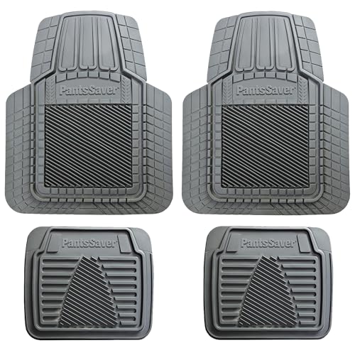 PantsSaver 3D All Weather Car Floor Mats - Trimmable Waterproof Rubber Liners All Season Protection for Car, Truck, SUV, Minivan - Fits Honda, Ford, Toyota, Nissan, Hyundai, Jeep & More 4 PC Set, Gray - color: Gray 4 Piece Set