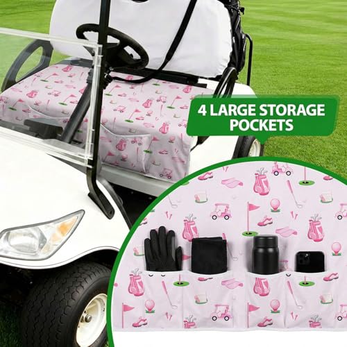 Golf Cart Seat Covers Golf Cart Seat Towel Blanket Group - color: Pink golf club 4 Pockets