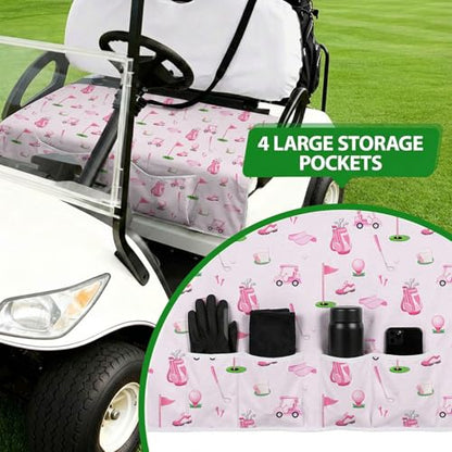 Golf Cart Seat Covers Golf Cart Seat Towel Blanket Group - color: Pink golf club 4 Pockets