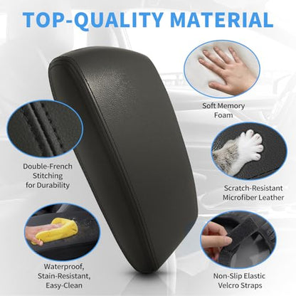Center Console Armrest Cover Compatible with Kia Optima 2016-2020 Accessories, Premium Leather Arm Rest Cover Pad, Car Middle Console Cover (Black) - size: 2016-2020 Kia Optima