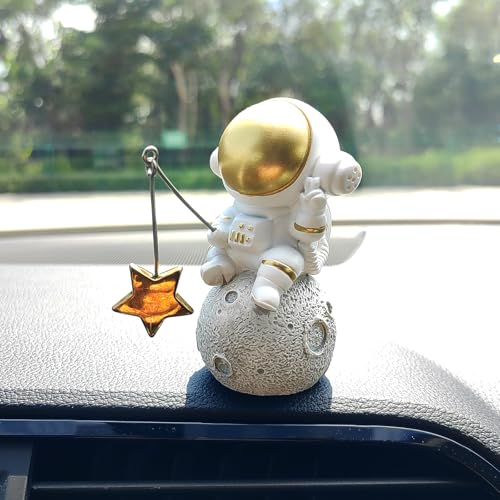 Cute Fishing Car Ornaments for Dashboard, Swinging Fish Car Dashboard Decor, Fun Car Decoration for Dash Car Accessories for Anglers, Home Garden Decor - color: Astronaut